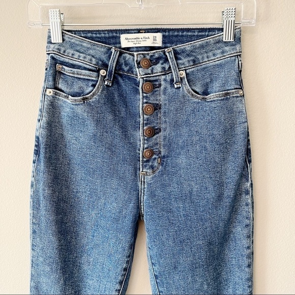 Abercrombie & Fitch Curve Love The Super Skinny Ankle High Rise Jeans 24 Short - Picture 2 of 14